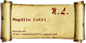 Magdits Lotti névjegykártya